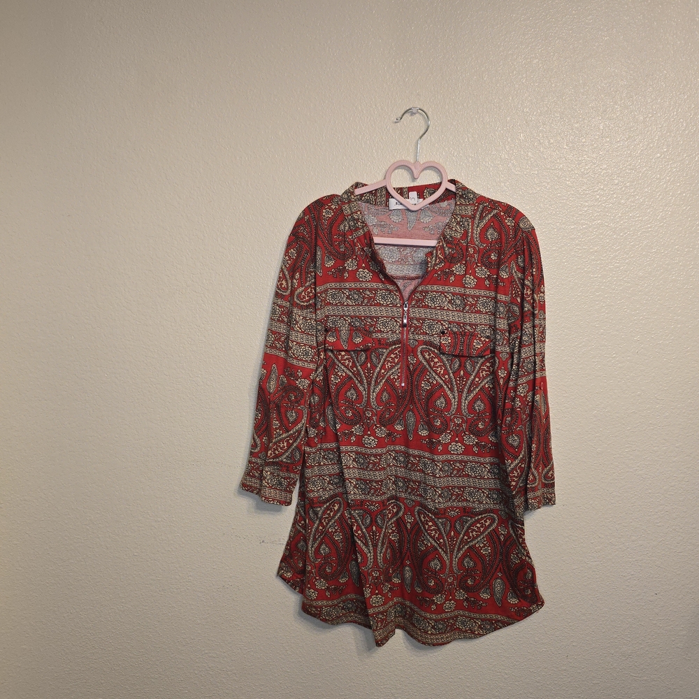 Paisley Red Women's Top